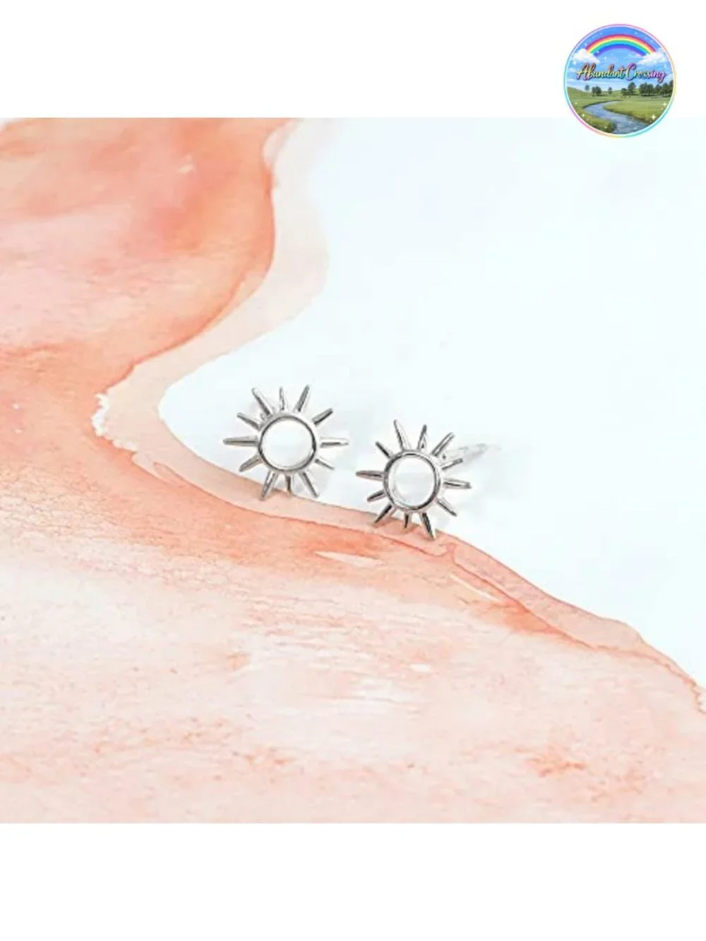 Sterling Silver Sunburst Stud Earrings Hypoallergenic Jewelry Gift